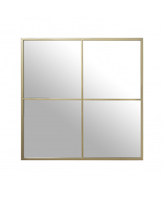 Espejo Ventana Metal Oro