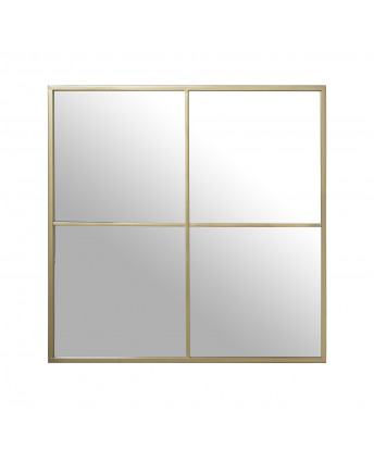 Espejo Ventana Metal Oro