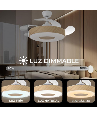 Ventilador Techo C/luz Madera Crestwood