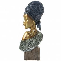 Busto Africana Azul / Dorado