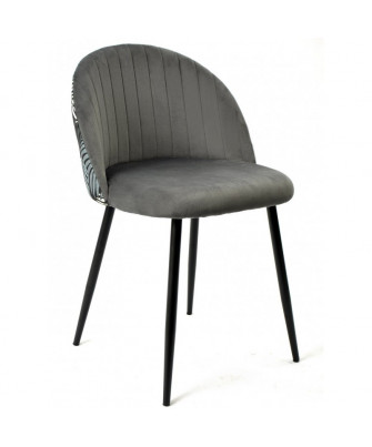 Silla Velvet Tapizado Floral Gris
