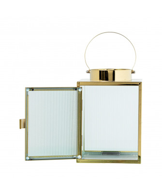 Farol Portavelas Cromado Oro