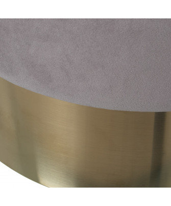 Puf Irvin Terciopelo Gris