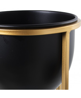 Macetero Metal Negro - Dorado