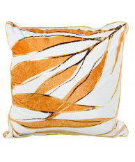 Cojín Hojas Terciopelo Marrón - Oro