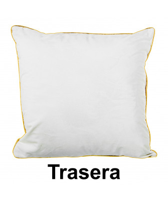 Cojín Hojas Terciopelo Marrón - Oro