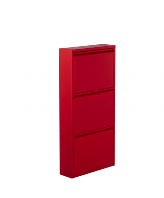 Zapatero Metal 3 Cajones Rojo Mate