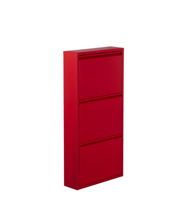 Zapatero Metal 3 Cajones Rojo Mate