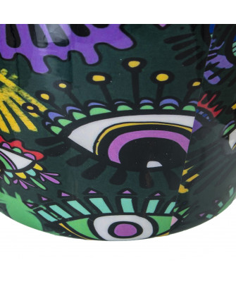 Jarrón Metal Esmaltado Ojos