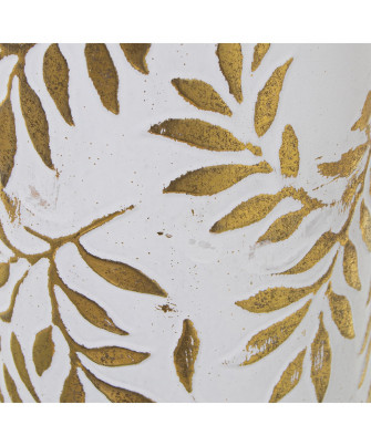 Jarrón Metal Dorado/blanco