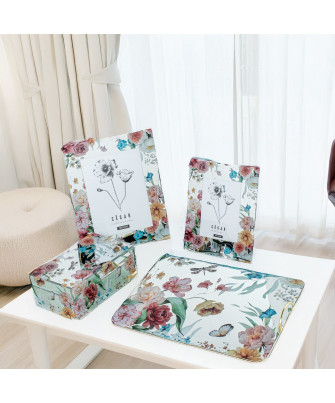 Portafotos Cristal 15x20cm Flores